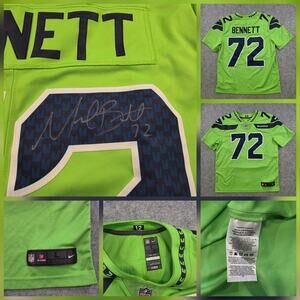 Michael Bennett SIGNED Seattle Seahawks Football Jersey Mens Large NFL Nike 72